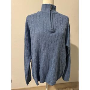 Carraig Donn blue knit cardigan 100% wool lambswool M